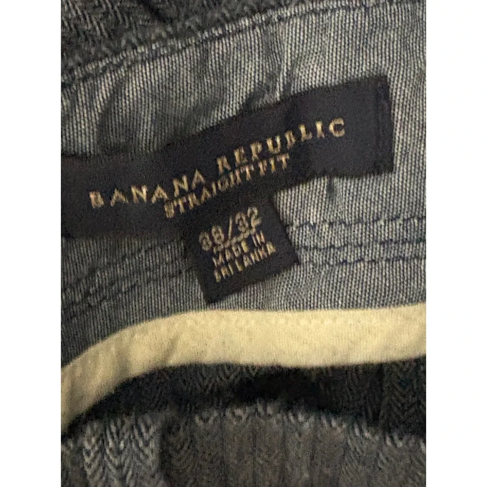 Banana republic men's blue straight fit pants with draw string and button
